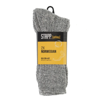 STAPP Yellow Noorse Sokken - Grijs - 2 paar